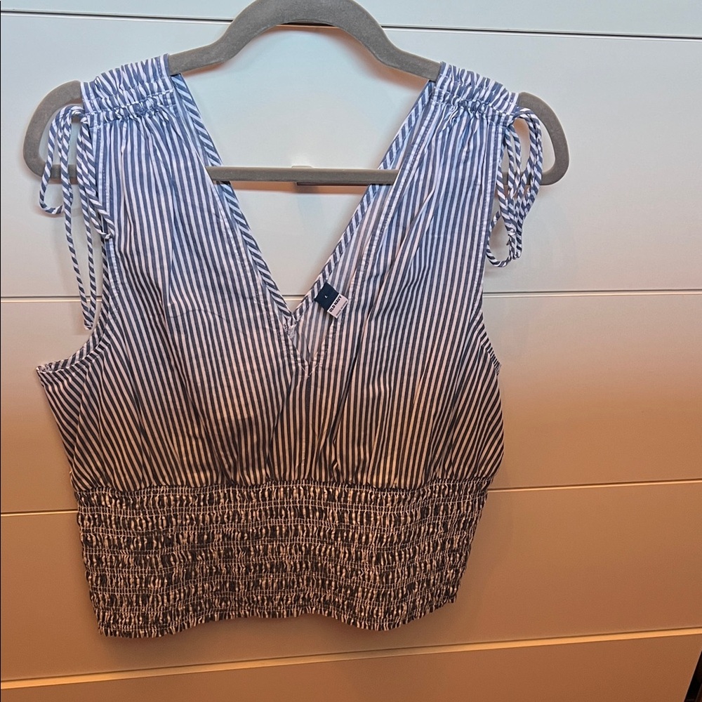 V Neck Smocked Tank